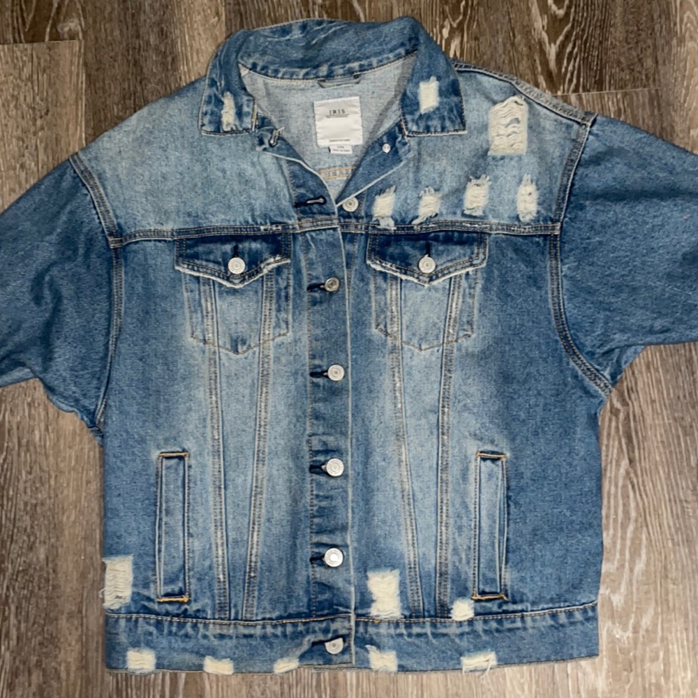 Distressed Oversized Iris Jean Jacket